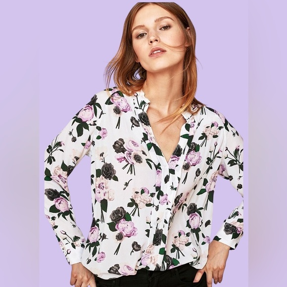 Equipment Liana Floral Print 100% Silk Blouse XS